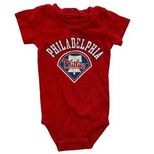 MLB Philadelphia Phillies Baby 6-9M One Piece Romper Short Sleeve Logo Baseball